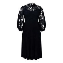 Load image into Gallery viewer, Large size lace crochet sexy openwork pleated dress dress
