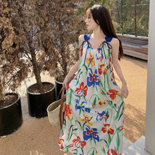 Load image into Gallery viewer, Seaside holiday beach dress women&#39;s summer new print suspender dress
