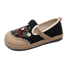 Load image into Gallery viewer, Shallow-cut cloth shoes custom-made one-pedal ethnic embroidered shoes light breathable sweat-absorbent cloth shoes.
