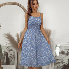 Load image into Gallery viewer, Strap dress casual temperament big swing dress
