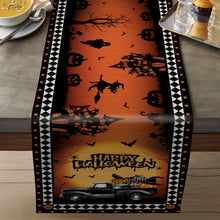 Load image into Gallery viewer, Halloween table flag bat ghost dwarf linen tablecloth

