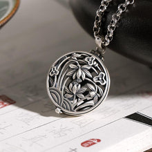 Load image into Gallery viewer, Platinum Plated Pendant Ga Wu Box for Women's Hollow Lotus Vintage Personalized Fragrant Bag,  Collar Chain, Sweater Chain, Hanging Decoration
