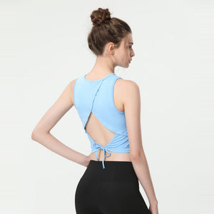 Sports vest women's fashion yoga beauty back blouse leisure fitness running shock vest