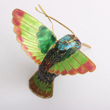 Load image into Gallery viewer, Cloisonne Copper Bodied Kingfisher Hummingbird Pendant Filigree Christmas Tree Pendant Collection
