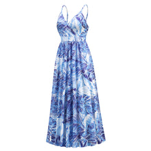 Load image into Gallery viewer, Bohemian print maxi dress sexy V-neck slip dress
