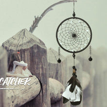 Load image into Gallery viewer, Original silver gray dream catcher 2 ring Indian feather hanging art gifts to bestie friends creative valentine's day gifts
