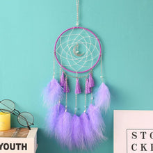 Load image into Gallery viewer, Original silver gray dream catcher 2 ring Indian feather hanging art gifts to bestie friends creative valentine's day gifts
