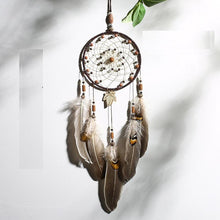 Load image into Gallery viewer, Original silver gray dream catcher 2 ring Indian feather hanging art gifts to bestie friends creative valentine's day gifts
