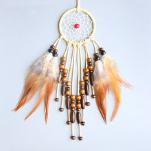 Load image into Gallery viewer, Original silver gray dream catcher 2 ring Indian feather hanging art gifts to bestie friends creative valentine's day gifts
