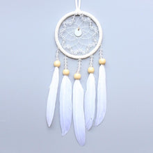 Load image into Gallery viewer, Original silver gray dream catcher 2 ring Indian feather hanging art gifts to bestie friends creative valentine's day gifts
