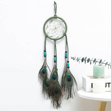 Load image into Gallery viewer, Original silver gray dream catcher 2 ring Indian feather hanging art gifts to bestie friends creative valentine's day gifts
