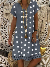 Load image into Gallery viewer, Boho Women Polka Dot Print Short Sleeve V-neck Fashion Dresses
