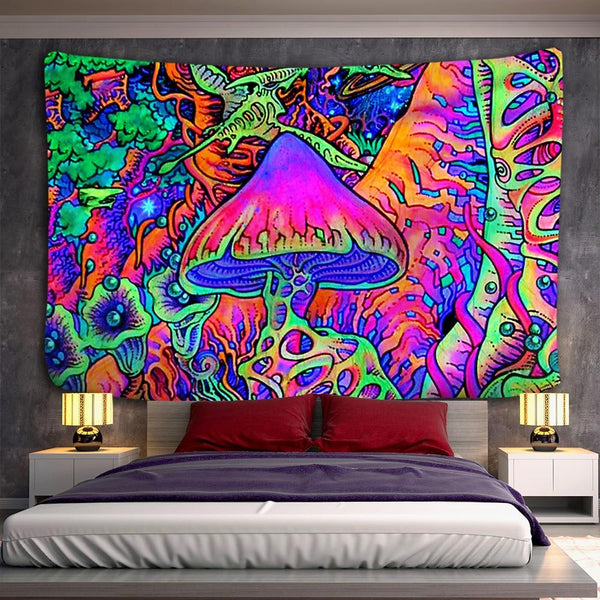 Psychedelic Mushroom Indian Mandala Tapestry Wall Hanging Bohemian Gypsy Psychedelic Tapiz Witchcraft Tapestry