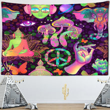 Load image into Gallery viewer, Psychedelic Mushroom Indian Mandala Tapestry Wall Hanging Bohemian Gypsy Psychedelic Tapiz Witchcraft Tapestry
