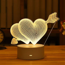 Load image into Gallery viewer, Romantic Love 3D Acrylic Led Lamp for Home Children's Night Light Table Lamp Birthday Party Decor Valentine's Day Bedside Lamp
