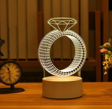 Load image into Gallery viewer, Romantic Love 3D Acrylic Led Lamp for Home Children's Night Light Table Lamp Birthday Party Decor Valentine's Day Bedside Lamp
