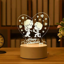 Load image into Gallery viewer, Romantic Love 3D Acrylic Led Lamp for Home Children's Night Light Table Lamp Birthday Party Decor Valentine's Day Bedside Lamp
