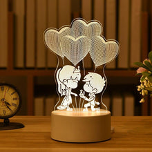 Load image into Gallery viewer, Romantic Love 3D Acrylic Led Lamp for Home Children's Night Light Table Lamp Birthday Party Decor Valentine's Day Bedside Lamp
