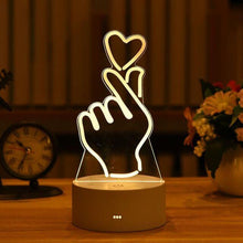 Load image into Gallery viewer, Romantic Love 3D Acrylic Led Lamp for Home Children's Night Light Table Lamp Birthday Party Decor Valentine's Day Bedside Lamp
