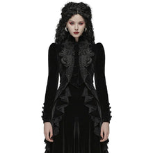 Load image into Gallery viewer, Women Gothic Vintage Overcoat Black Coat Zipper Outwear Plus Sizes Retro Bandage Lace Up Jacket
