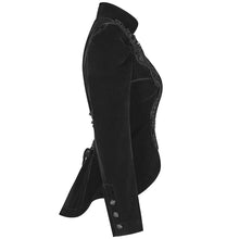 Load image into Gallery viewer, Women Gothic Vintage Overcoat Black Coat Zipper Outwear Plus Sizes Retro Bandage Lace Up Jacket
