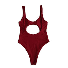 Load image into Gallery viewer, Solid Color Sexy Hollow Solid One-piece Swimwear
