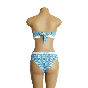 Sexy Lace Bandage Print Bikini Set