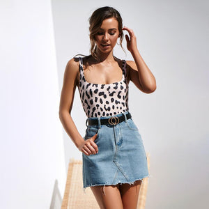 Four Colors Leopard Print One Piece Swimsuit