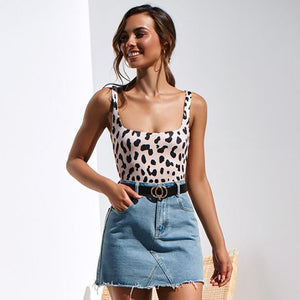 Four Colors Leopard Print One Piece Swimsuit