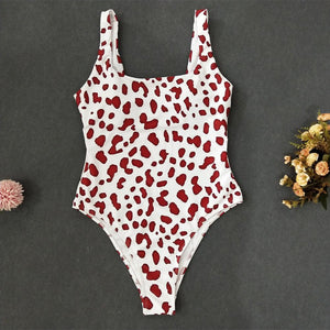 Four Colors Leopard Print One Piece Swimsuit