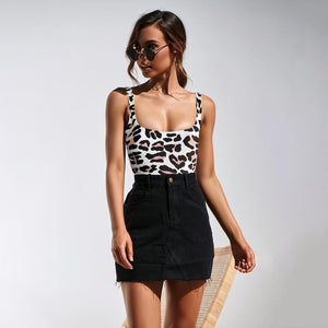 Four Colors Leopard Print One Piece Swimsuit