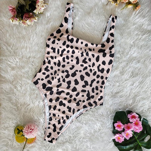 Four Colors Leopard Print One Piece Swimsuit