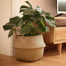 Load image into Gallery viewer, Seaweed Wicker Basket Rattan Hanging Flowerpot Flowerpot Dirty Clothes Dirty Clothes Basket Storage Basket   WF1015
