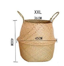 Load image into Gallery viewer, Seaweed Wicker Basket Rattan Hanging Flowerpot Flowerpot Dirty Clothes Dirty Clothes Basket Storage Basket   WF1015
