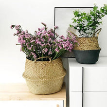 Load image into Gallery viewer, Seaweed Wicker Basket Rattan Hanging Flowerpot Flowerpot Dirty Clothes Dirty Clothes Basket Storage Basket   WF1015
