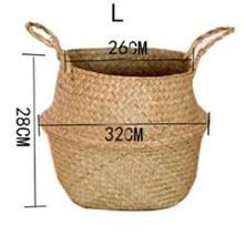 Load image into Gallery viewer, Seaweed Wicker Basket Rattan Hanging Flowerpot Flowerpot Dirty Clothes Dirty Clothes Basket Storage Basket   WF1015
