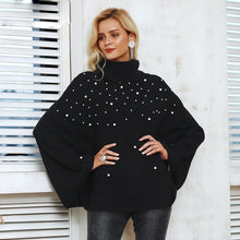 Load image into Gallery viewer, Casual Autumn Turtleneck Beading Knitted Pearl Pullover
