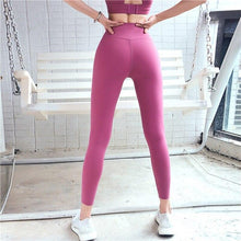 Load image into Gallery viewer, Soft solide yoga pants sportswear women fitness leggings joga leggins femme legence gym new yoga pants love peach hip leggings
