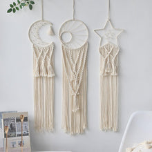 Load image into Gallery viewer, Star Moon Sun Dream Catcher Boho Home Wall Decor Girls Kids Nursery Garden Decoration Outdoor Gifts With Light
