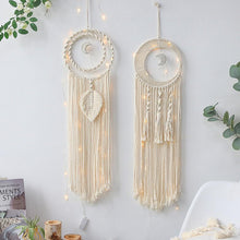 Load image into Gallery viewer, Star Moon Sun Dream Catcher Boho Home Wall Decor Girls Kids Nursery Garden Decoration Outdoor Gifts With Light
