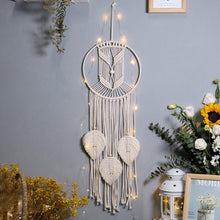 Load image into Gallery viewer, Star Moon Sun Dream Catcher Boho Home Wall Decor Girls Kids Nursery Garden Decoration Outdoor Gifts With Light
