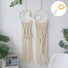Load image into Gallery viewer, Star Moon Sun Dream Catcher Boho Home Wall Decor Girls Kids Nursery Garden Decoration Outdoor Gifts With Light
