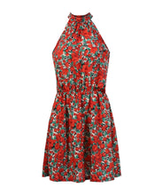 Load image into Gallery viewer, Summer Sexy Halter Lace Up Floral Sleeveless Print Mini Dress
