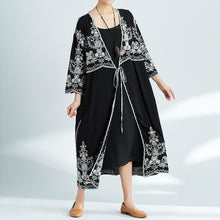 Load image into Gallery viewer, Plus-Size Increase Long Cardigan Tie Shawl National Style Retro Wild Sun Protection Clothing
