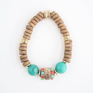 Retro Turquoise Ethnic Nepalese Handmade Bracelets, Personalized Women's Artistic Gifts