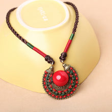 Load image into Gallery viewer, Ancient Original Jewelry Collar Necklace Ethnic Style Short Neck Decoration Female Red Pendant Retro Accessories
