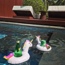 Load image into Gallery viewer, Unicorn Inflatable Floating drink holder Swimming Toy
