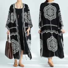 Load image into Gallery viewer, Plus-Size Increase Long Cardigan Tie Shawl National Style Retro Wild Sun Protection Clothing
