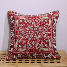 Load image into Gallery viewer, Double side embroidered elephant cotton linen pillowcase sofa back, bedside cushion cover

