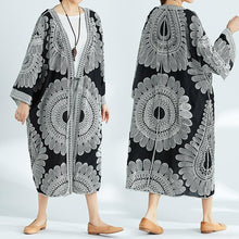 Load image into Gallery viewer, Plus-Size Increase Long Cardigan Tie Shawl National Style Retro Wild Sun Protection Clothing
